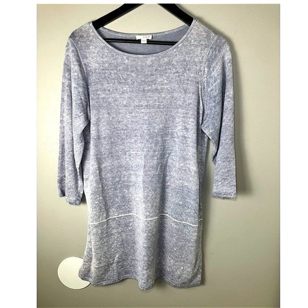 Pure Jill Linen Cotton Blend Lavender Tunic Coastal Grandma Quiet Luxury Size S